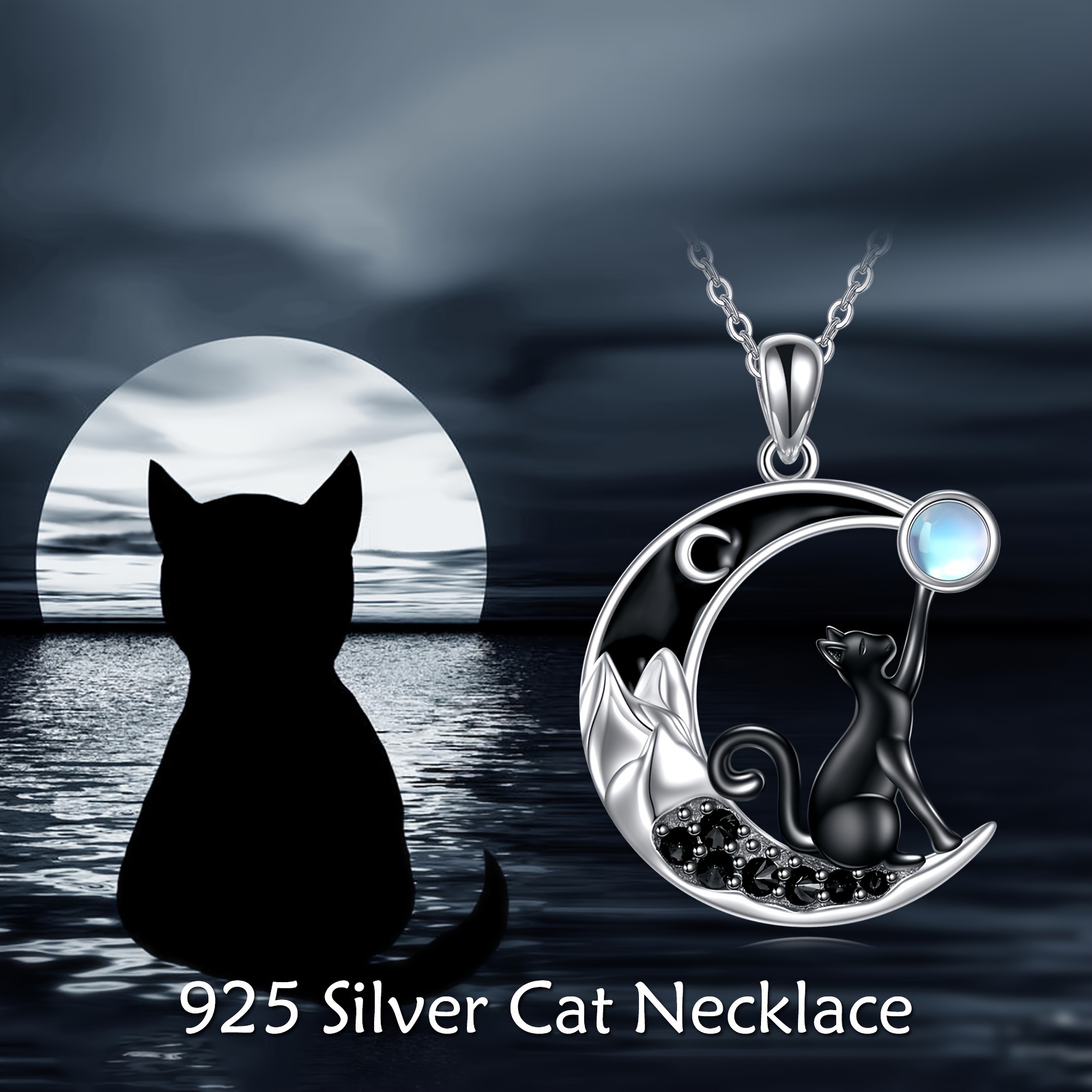 Sterling Silver Moonstone Irish Necklace for Women
